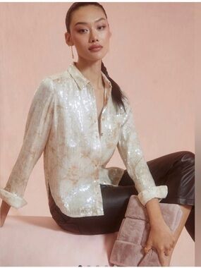Anthropologie Pilcro sequin blouse